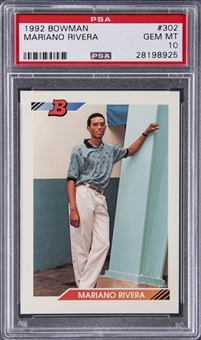 1992 Bowman Baseball #302 Mariano Rivera Rookie Card - PSA GEM MT 10